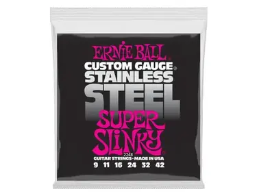 Ernie Ball Super Slinky Stainless Steel Guitar Strings (9-42)