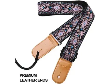 Hawaiian Jacquard Pink Flower Ukelele Shoulder Strap
