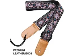Hawaiian Jacquard Pink Flower Ukelele Shoulder Strap main image