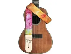 1.5" Hawaiian Print Ukulele Strap - Tie-Dye Orange