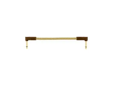 Fender Deluxe Series Angle to Angle Instrument Cable 6 in. Yellow Tweed