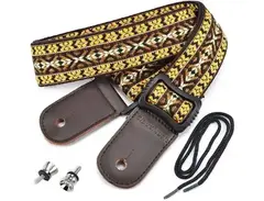 CLOUDMUSIC Hawaii Ethnic Ukulele Strap Yellow Cotton Ukulele Strap main image