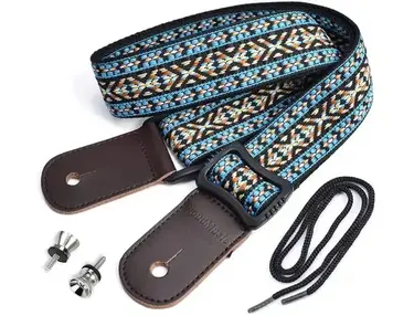 CLOUDMUSIC Hawaiian Blue Ukulele Strap