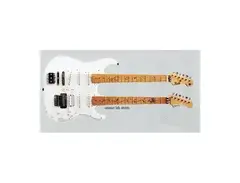 Rinton Custom-Made Double Neck White Stratocaster Sek Loso Model main image