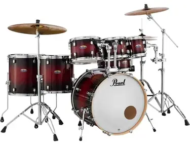 Pearl Drums Decade 7 piece - Gloss Deep Red Burst