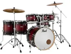 Pearl Drums Decade 7 piece - Gloss Deep Red Burst