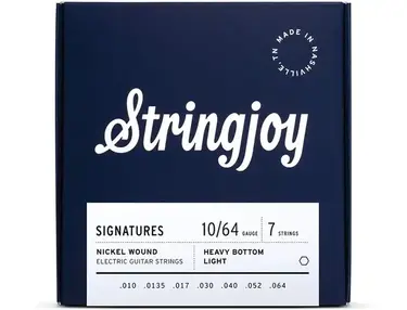 Stringjoy HVY107 7 String Signature Nickel Electric Guitar Strings, (Heavy Bottom Light Gauge - 10-64)