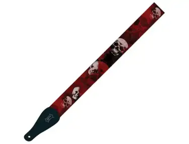 Guitar Strap, Skulls Red