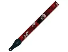 Guitar Strap, Skulls Red