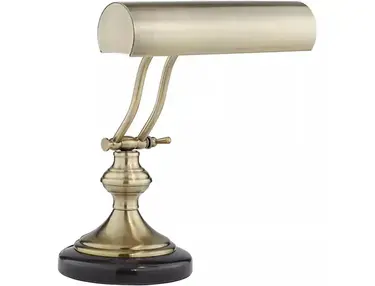 Regency Hill Traditional Piano Banker Desk Lamp Adjustable Black Marble Base Antique Brass Shade for Office Table