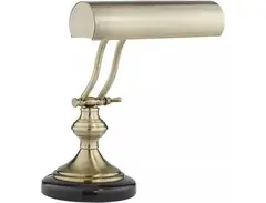 Regency Hill Traditional Piano Banker Desk Lamp Adjustable Black Marble Base Antique Brass Shade for Office Table main image