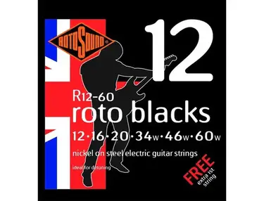 Rotosound R12-60 Roto Blacks Nickel-Steel Guitar Strings (12-60)