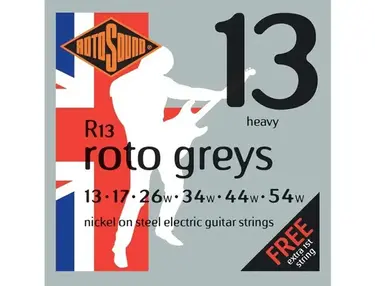 Rotosound R13 Roto Greys Nickel-Steel Guitar Strings (13-54)