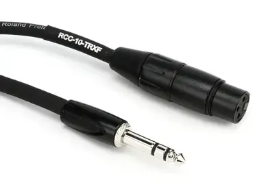 Roland RCC-10-TRXF Black Series XLR Female to 1/4-inch TRS Male Interconnect Cable - 10 foot