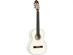 Ortega Guitars 6 String Family Series 3/4 Size Nylon Classical Guitar, White Gloss main image