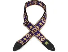 Ernie Ball EB4699 Jacquard Guitar Strap - Navy Blue and Beige Peace Love Dove