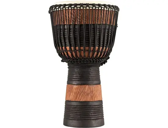 Meinl Percussion ADJ3-XL African Style Rope Tuned 13-Inch Wood Djembe, Brown/Black