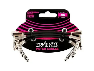 Ernie Ball Flat Ribbon Patch Cables, 3-Pack 2.93 Inches