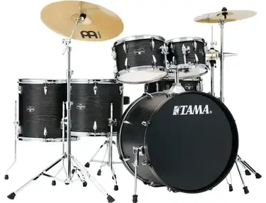 Tama Imperialstar IE62C 6-piece Complete Drum Set with Snare Drum and Meinl Cymbals - Black Oak Wrap