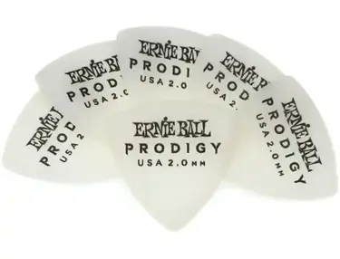 Ernie Ball Prodigy Guitar Picks 2.0 mm White Shield 6-Pack