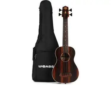 Kala U-Bass Fretless Acoustic-Electric Bass Ukulele - Striped Ebony