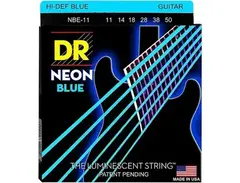 DR Strings Hi-Def NEON Blue Coated Medium (11-50) Electric Guitar Strings