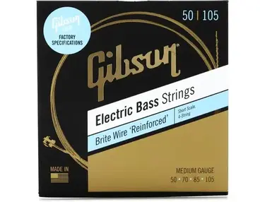 Gibson Accessories SBG-SSM Brite Wire Electric Bass Guitar Strings - .050-.105 Medium Short Scale