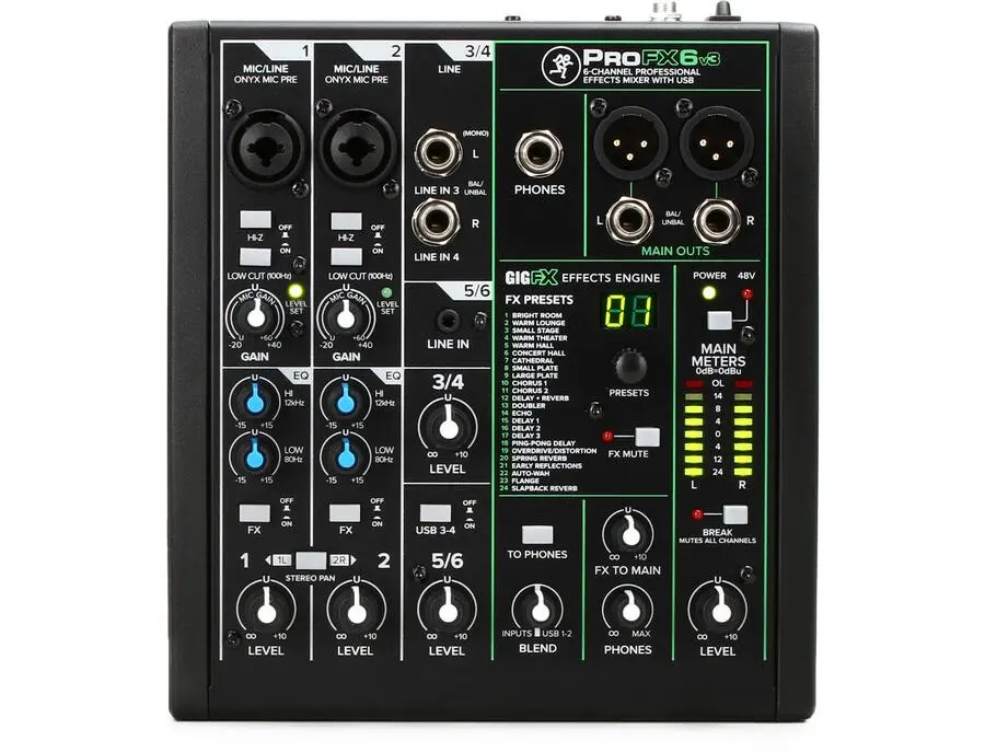 Mackie ProFX6v3 6-channel Mixer with USB and Effects - What To