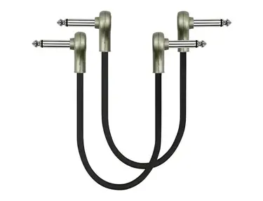 Kirlin Skinny Pedal Cable, 1/4" Right Angle To 1/4" Right Angle (2-Pack) 1 Ft.