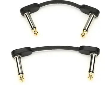 D'Addario PWFPRR202 TS Right Angle to Right Angle Flat Patch Cable - 2-inch (1-pair)