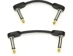 D'Addario PWFPRR202 TS Right Angle to Right Angle Flat Patch Cable - 2-inch (1-pair)
