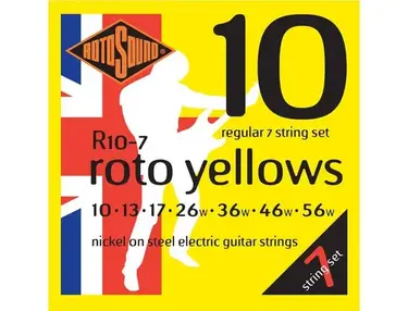 Rotosound R10-7 Roto Yellows Nickel-Steel 7-String Guitar Set (10-56)