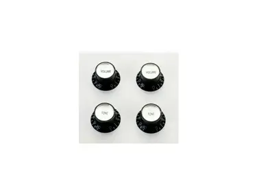 Guitar Fetish Vintage "Gibson Style" Chrome topped Black Bell Knobs