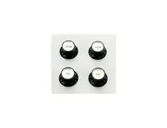 Guitar Fetish Vintage "Gibson Style" Chrome topped Black Bell Knobs