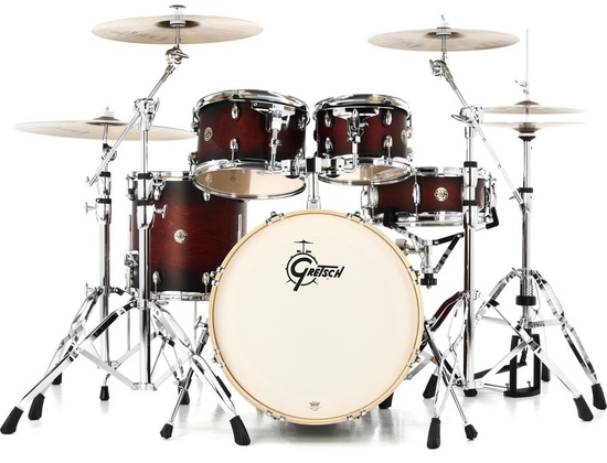 Gretsch Drums Catalina Maple Cm1 E605 5 Piece Shell Pack With Snare Drum Satin Deep Cherry