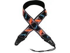 Fender Neon Monogram Guitar Strap - Blue/Orange