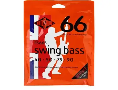 Rotosound RS66S Swing Bass 66 Stainless Steel Roundwound Bass Guitar Strings - .040-.090 Standard Short Scale 4-string