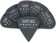 Ernie Ball Prodigy Guitar Picks 1.5 mm Black Sharp (6-pack)