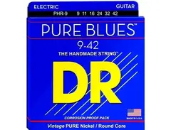 DR Strings PHR-9 Pure Blues Pure Nickel Electric Guitar Strings - .009-.042 Light