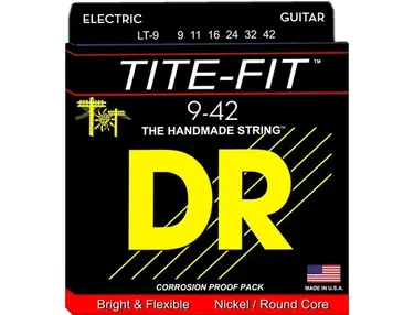 DR Strings LT-9 Tite-Fit Compression Wound Electric Guitar Strings - .009-.042 Light