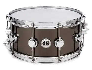 DW Collector's Series Metal Snare Drum - 6.5 x 14 inch - Black Nickel Over Brass 1mm