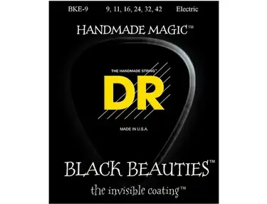 Dr Strings Extra Life Bke-9 Black Beauties Lite Coated Electric Guitar Strings