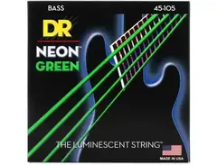 DR Strings NGB-45 Hi-Def Neon Green K3 Coated Bass Strings - (45-105)