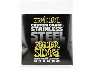 Ernie Ball 2246 Regular Slinky Stainless Steel Wound Electric Guitar Strings - .010-.046