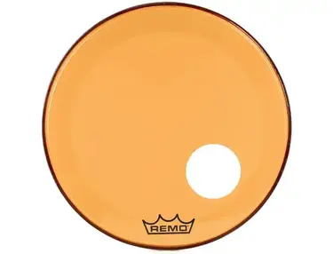 Remo Powerstroke P3 Colortone Orange Bass Drumhead - 22 inch - with Port Hole