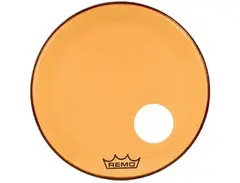 Remo Powerstroke P3 Colortone Orange Bass Drumhead - 22 inch - with Port Hole