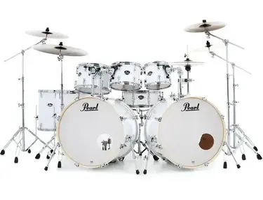 Pearl Export EXX728DB/C 8-piece Double Bass Drum Set with Snare Drum - Pure White