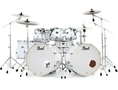 Pearl Export EXX728DB/C 8-piece Double Bass Drum Set with Snare Drum - Pure White