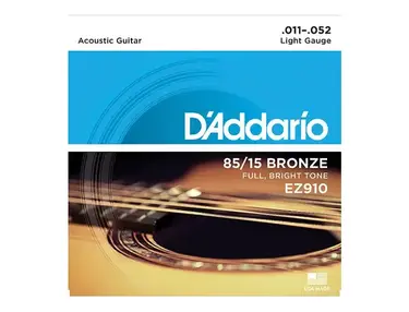 D'Addario EZ910 85/15 Bronze Acoustic Guitar Strings Light 11-52