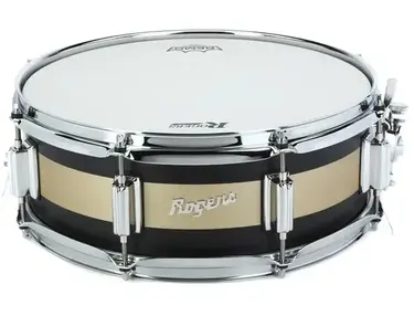 Rogers Drums Tower Series Snare Drum - 5-inch x 14-inch, Satin Black/Gold Duco
